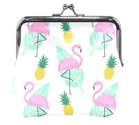 cartera personalizado para hombres y mujeres, piel rosa flamenco blanco con cerradura de beso para niñas, Rosa Flamingo Blanco, UNITALLA, Rosa Flamingo Blanco, UNITALLA, Classic