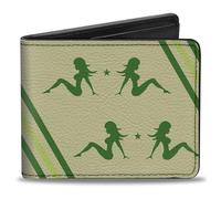 Cartera plegable Buckle-Down con hebilla para hombre, con solapa de barro, tarjetero, billetera plegable de 4.0 x 3.5 pulgadas