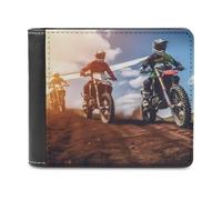 Cartera plegable con estampado de atardecer de montaña, para motocicleta, motorsport, con múltiples ranuras para tarjetas, para hombres y mujeres, Estilo:, Talla única, MHXYZHW