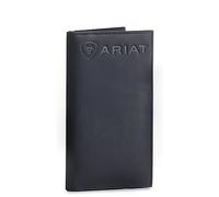 Cartera plegable de cuero negro ARIAT para hombre con logotipo grabado