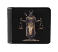 Cartera plegable de piel sintética con bolsillo de Anu el Dios del Inframundo del Antiguo Egipto, para mujeres y hombres, Estilo:, Talla única