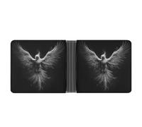 Cartera Plegable de Piel sintética Suave en Blanco y Negro con diseño de Phoenix resurgiendo de Las Cenizas, Monedero, Tarjetero y Billetera Delgada y Duradera para Hombres y Mujeres.