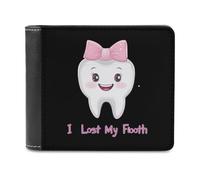 Cartera plegable para hombre con texto en inglés "I Lost My First Tooth