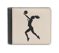 Cartera plegable para hombre, diseño de silueta de chica de voleibol, con diseño de Spike Attack