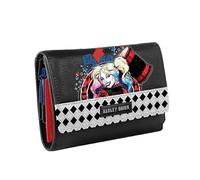 Cartera polipiel Harley Quinn compacta para uso diario - Cartera polipiel Harley Quinn con compartimentos para tarjetas, billetes y monedas