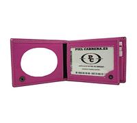 Cartera Porta Placa con Monedero para Guardia Civil, Policía Local, Protección Civil, Seguridad Privada, Cruz Roja. Mod. HONORES (Rosa)