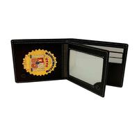 Cartera Porta Placas Policia Local España, Piel Negra con Broche, Protección RFID, Diseño Discreto. Placa NO INCLUIDA