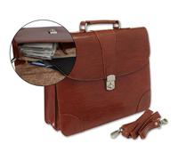 Cartera Portadocumentos Q-Connect Kf02610 Con Correa Y Dptos Interiores Marron