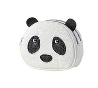 Cartera portátil de doble capa con diseño de panda creativo, color sólido, mini monedero con cremallera, bolsa para auriculares, bolsa de mano para objetos pequeños para mujer, b, 1.0*1.0*1.0