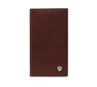 Cartera Rodeo Ariat para hombre en cuero color bronceado con efecto cobre oscuro y ranuras para tarjetas e identificaci?n.