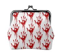 cartera rojo sangriento de manos aterradoras cartera, cartera de cambio con cierre de beso, pequeño cartera de piel sintética para mujer