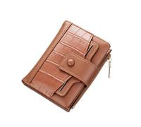 Cartera simple para mujer, billetera plegable de cuero, delgada y corta, pequeña, para efectivo, tarjetero, bolsa compacta, Marrón, As the pic show