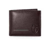 Cartera Sporting, con monedero, 12,5 x 9 x 2 cm. Múltiples ranuras para Tarjetas y Dos Solapas con ventana para Documentos Foto. Compartimento para billetes. Protección RFID, marrón, 12,5 x 9 x 2 cm,