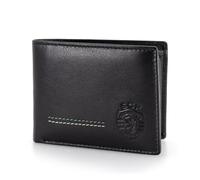 Cartera Sporting Cuero con Monedero 12x8,5x2 cm. Múltiples ranuras para Tarjetas y Solapa con ventana para Documentos Foto. Compartimento para billetes. RFID, Negro, Marrón, Negro , 12x8,5x2 cm,