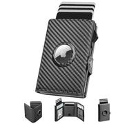 Cartera Tarjetero Apple Airtag para Hombre - Billetera Air Tag Minimalista con Monedas, Tarjetero y Protección RFID, 2 Ventanas