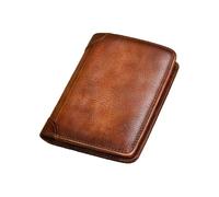 Cartera Tarjetero Cartera de Cuero Genuino for Hombre, Gran Capacidad, antirrobo, con Tres Pliegues, Tarjetero y Compartimento for Fotos