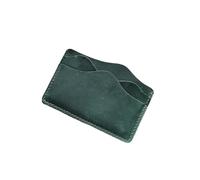 Cartera Tarjetero Tarjetero de Cuero Genuino Lujo, Billetera Crazy Horse, Tarjetero con 5 Ranuras for Tarjetas(Dark Green)