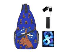 Cartera tipo para mujer, con estampado creativo para uso diario, bolso casual de, riñonera, cartera de viaje para senderismo al aire libre, Azul