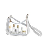 Cartera transparente para mujer - Bolso de compras transparente, bolso de hombro elegante, PVC suave - | Bolsa de cinturón ajustable, mensajero de fiesta de moda, bolso transparente para conze, Blanco