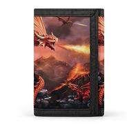 Cartera triple de dragón de fuego con bolsillo frontal con ranura para tarjetas de crédito, gran capacidad para viajes y trabajo