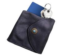 Cartera triple para hombre - Tarjetero de piel sintética con ranuras para tarjetas | Soporte compacto de pliegues, cartera portátil multifuncional para uso diario, Black, Refer to description