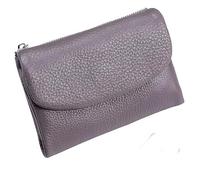 Cartera unisex de piel de guijarro, pequeñas carteras para mujer, con clip para dinero para monedas y tarjetas, textura de piedra natural, carteras de cuero genuino para hombres y mujeres, púrpura