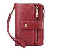 Cartera Vertical Coreana de con Doble Suelta Corta de Color Liso y Funcional para Hombre (One Size)