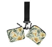 Cartera vintage con diseño de flor de lirio para mujer, protector de tarjeta de identidad portátil delgado con llavero para mujer, 2 paquetes, Flor de lirio vintage, 1 size, Casual