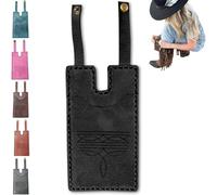 Cartera Western Boot con correa a presión, tarjetero de cuero hecho a mano para botas de vaquero, diseño delgado y compacto que cabe dentro de las botas, regalo para mujeres y hombres, Black, 48