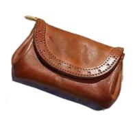 Carteras Cartera de cuero for mujer, tarjetero corto Vintage de gran capacidad, puede almacenar múltiples tarjetas de crédito, monederos resistentes a desgarros Durable ( Color : Brown , Size : 8x12cm