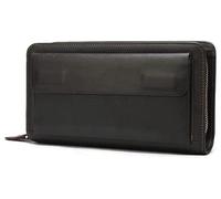 Carteras Cartera de cuero genuino for hombre, monederos de gran capacidad con cremallera, tarjetero for guardar tarjetas de crédito, cambio de bolsillo for monedas Regalo ( Color : Brown , Size : 12x2
