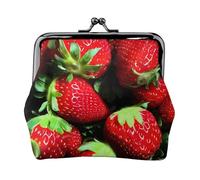 Carteras con patrón de fresa para mujer, monedero para mujer, cartera pequeña para mujer, adecuada para mujer, elegante y personalizada, Negro -, Talla única, Art Deco