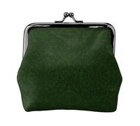 Carteras con patrón de pétalos florales verdes cazadores para mujer, monedero para mujer, cartera pequeña para mujer, adecuada para mujer, elegante y personalizada, Negro -, Talla única, Art Deco