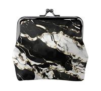 Carteras con textura de mármol blanco y negro para mujer, monedero para mujer, cartera pequeña para mujer, adecuada para mujeres, elegante y personalizada, Negro -, Talla única, Art Deco