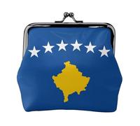 Carteras de bandera de Kosovo para mujer, monedero para mujer, cartera pequeña para mujer, adecuada para mujer, elegante y personalizada, Negro -, Talla única, Art Deco