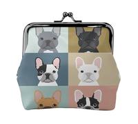 Carteras de bulldog francés para mujer, monedero para mujer, cartera pequeña para mujer, adecuada para mujeres, elegante y personalizada, Negro -, Talla única, Art Deco