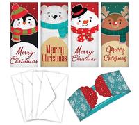Carteras de dinero de Navidad para regalos en efectivo 4/12/24 tarjetas de felicitación, paquete de sobres, regalos en efectivo para Navidad, lujosos, ecológicos para familiares y amigos Giftinghouse