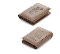 Carteras de Fotos Personalizadas Monedero de Cuero para Hombres con Fecha de Texto Tarjetas Grabadas Cartera para Familia Amigo Son Regalo para día de San Valentín Día de los padres (Carteras 1)