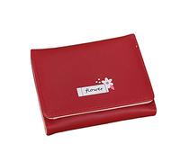 Carteras de gran capacidad para mujer, cartera corta con estampado de flores, bolsa de cerrojo, múltiples ranuras para tarjetas, bolsa de mano, cartera de sheriff del condado (rojo, talla única)