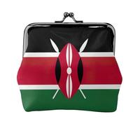 Carteras de la bandera de Kenia para mujer, monedero para mujer, cartera pequeña para mujer, adecuada para mujer, elegante y personalizada, Negro -, Talla única, Art Deco
