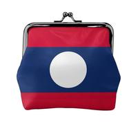 Carteras de la bandera de Laos para mujer, monedero para mujer, cartera pequeña para mujer, adecuada para mujer, elegante y personalizada, Negro -, Talla única, Art Deco