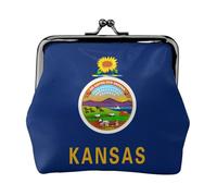 Carteras de la bandera del estado de Kansas para mujer, monedero para mujer, cartera pequeña para mujer, adecuada para mujer, elegante y personalizada, Negro -, Talla única, Art Deco