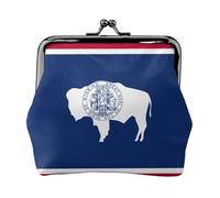 Carteras de la bandera del estado de Wyoming para mujer, monedero para mujer, cartera pequeña para mujer, adecuada para mujer, elegante y personalizada, Negro -, Talla única, Art Deco