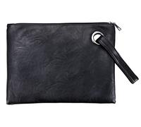 Carteras de Mano Fiesta para Mujer Elegante Suave Bolsos de Mano de PU Cuero con Asa Cremallera, Grande Clutch Moda Monederos de Boda Noche Bolsa del Teléfono, Negro