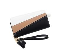 Carteras de Mujer Carteras largas for Mujer, Bonitas Carteras multifuncionales, Tarjetero, de Piel sintética Lujo(Black)