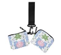 Carteras de muñeca dobles bohemias de verano para mujer, gran capacidad, monedero con llavero, 2 paquetes, Flor melocotón verano boho, 1 size, Casual
