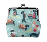 Carteras de perros calientes y limonada para mujer, monedero para mujer, cartera pequeña para mujer, adecuada para mujeres, elegante y personalizada, Negro -, Talla única, Art Deco