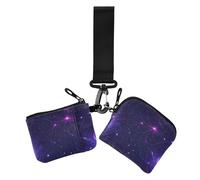 Carteras dobles de muñeca para mujer, diseño de murciélago oscuro, vampiro, telaraña, luna, monedero plano y delgado con bolsillo para monedas con cremallera, 2 paquetes, Dark bat vampire web moon, 1