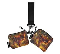 Carteras dobles para mujer, diseño de gato, color borgoña, dorado, protector de tarjetas de identidad, delgado y plano, con bolsillo con cremallera, 2 unidades, monedero y tarjetero para mujer