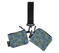 Carteras dobles para mujer, portatarjetas pequeñas y portátiles con llavero para mujeres y niñas, 2 paquetes, Hanukkah David Stars Azul, 4.13"(L) x 3.5"(W), Accesorio de viaje